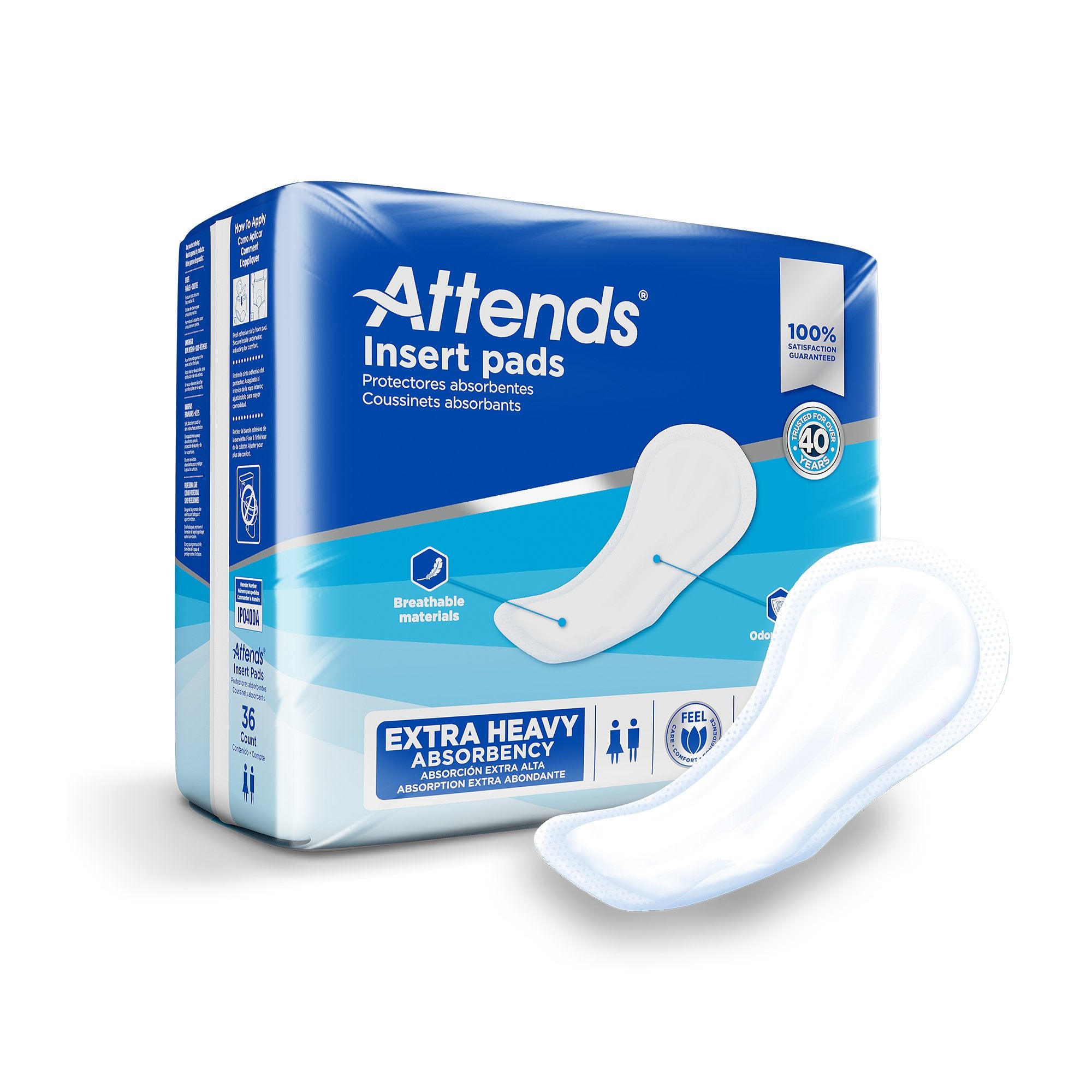 IP0400A Attends® Insert Pad Disposable Incontinence Liner 16-1/2 Inch