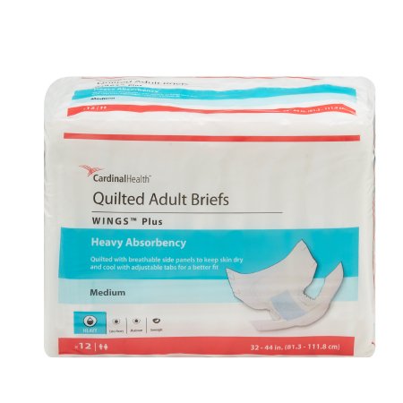Wings Unisex Disposable Quilted Incontinence Brief, Heavy Absorbency