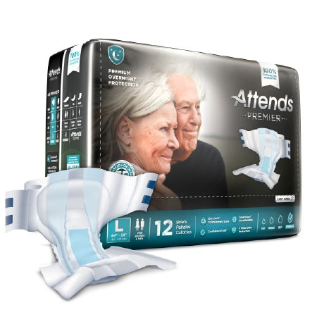 Attends® Premier Unisex Disposable Overnight Incontinence Brief, Heavy Absorbency