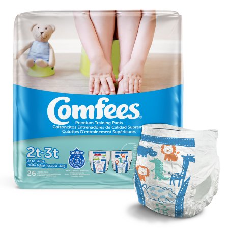 Comfees® Male Disposable Toddler Training Pants, Pull On with Tear Away Seams, Moderate Absorbency