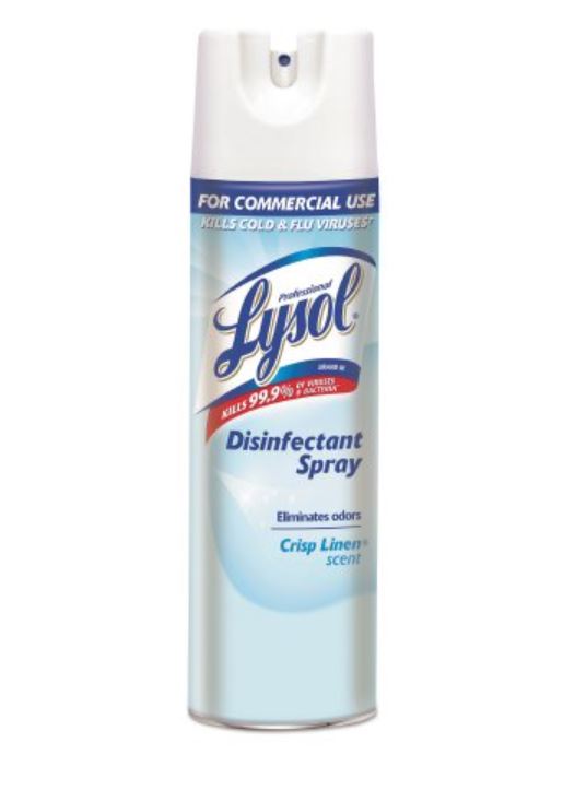 Professional Lysol Surface Disinfectant Aerosol Spray Liquid 19 oz. Can Crisp Linen Scent