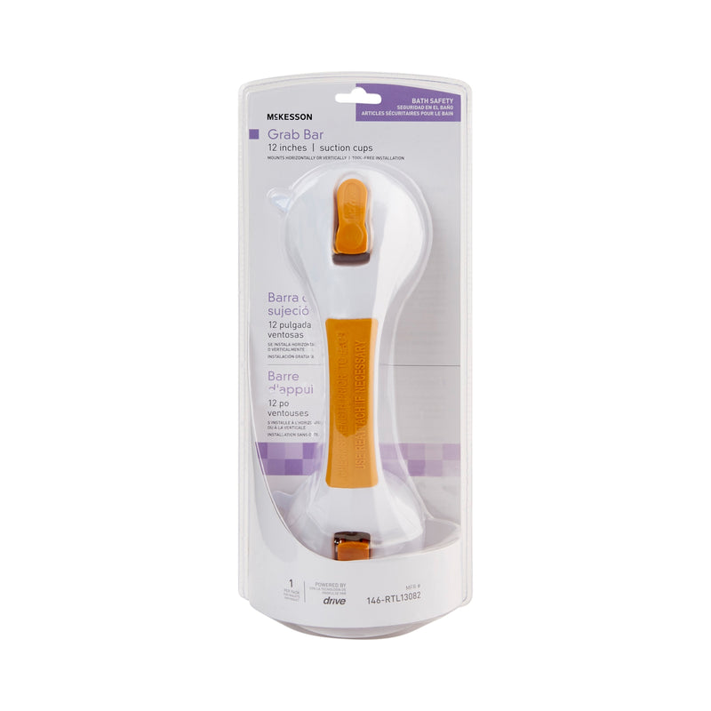 Suction-Cup Grab Bar McKesson White / Yellow Plastic