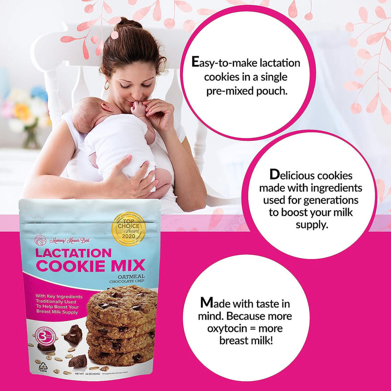 Mommy Knows Best Lactation Cookie Mix, Oatmeal Chocolate Chip - 16 oz
