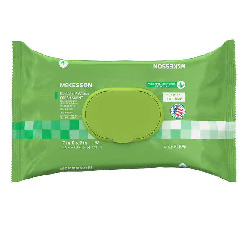 FLF96 McKesson Flushable Personal Wipe Soft Pack, Scented