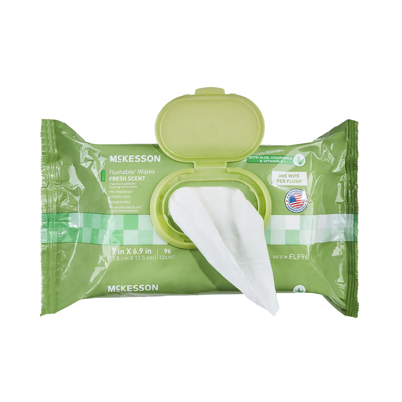 FLF96 McKesson Flushable Personal Wipe Soft Pack, Scented