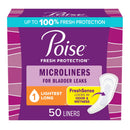 Poise Fresh Protection Microliners Unisex Adult Disposable 6.9" Bladder Control Pad, Light Absorbency (55387)