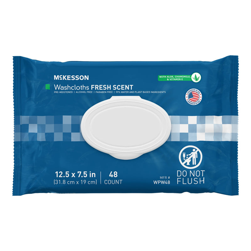 WPW48 McKesson Scented Personal Cleansing Wipe with Aloe / Vitamin E / Chamomile, Soft Pack