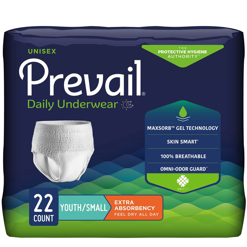 Prevail® Daily Underwear, Adult Absorbent Underwear, Unisex Disposable Pull On with Tear Away Seams, Moderate Absorbency