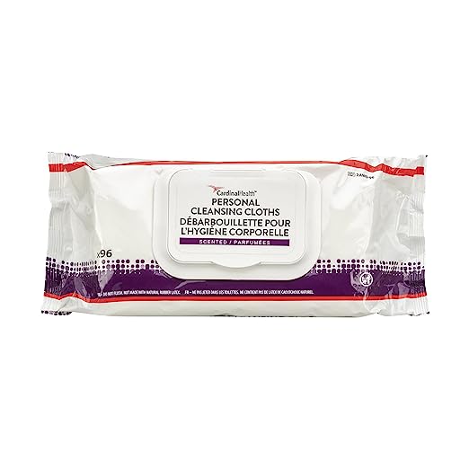Cardinal Health Personal Cleansing Wipe, Non-Flushable, Fragrance Free, 9 X 13 inch