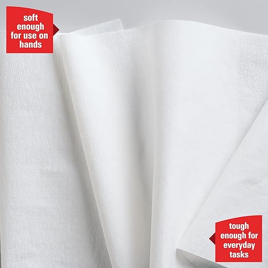 WypAll General Clean L30 Heavy Duty Cleaning Towels, Strong and Soft Wipes, Center-Pull Rolls, White, 300 Sheets / Roll, 2 Rolls / Case, 600 Wipes / Case