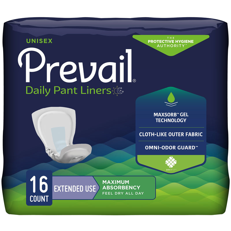 Prevail® Daily Pant Liners Unisex Adult Disposable incontinence Liner, 28 Inch Length, Heavy Absorbency (PL-115)