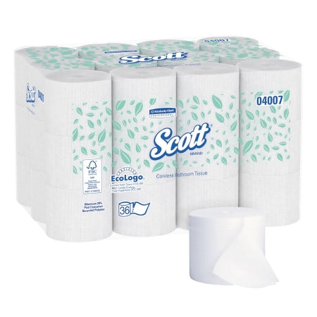 04007 Scott Essential Standard Size 2-Ply Coreless Roll Toilet Tissue by Kimberly-Clark