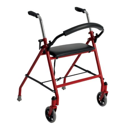 Dual Release Folding Walker with Wheels and Seat Adjustable Height drive™