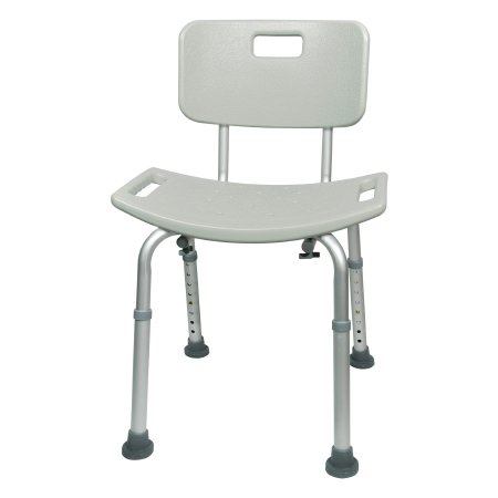 McKesson Aluminum Bath Bench With Removable Back