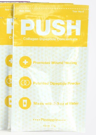 Oral Supplement PUSH Collagen Dipeptide Concentrate Powder 7.7 Gram- Pineapple Flavor