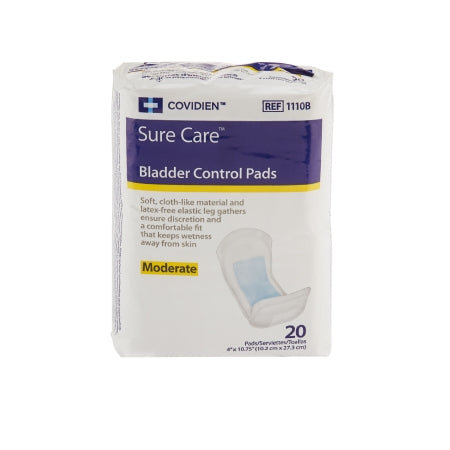 Sure Care™ Unisex Disposable Contoured Bladder Control Pad, Moderate Absorbency