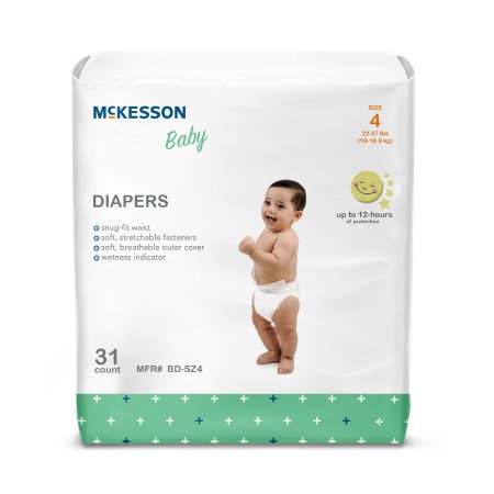 Unisex Baby Diaper McKesson Disposable Moderate Absorbency