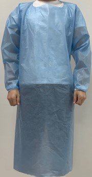 Over-the-Head Protective Procedure Gown One Size Fits Most Blue NonSterile AAMI Level 2 Disposable 10/bag