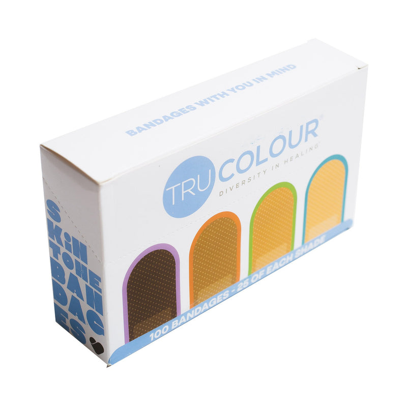Tru-Colour 4-Skin Tone Shades Fabric Adhesive Bandage 1 x 3" Sterile 100 per Box