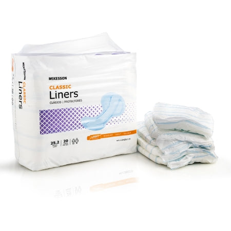Incontinence Liner McKesson Classic 25-1/5 Inch Length Light Absorbency Polymer Core One Size Fits Most