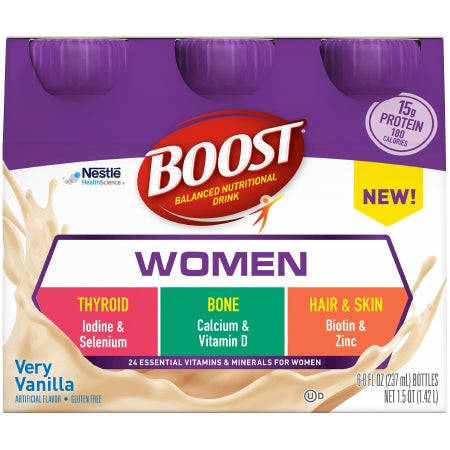 Boost® Women Oral Supplement, Very Vanilla Flavor, Ready to Use 8 oz. Bottle