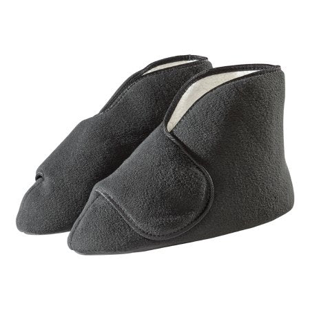 Diabetic Bootie Slippers Silverts® Extra Wide Black Ankle High