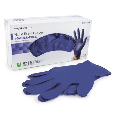McKesson Confiderm 3.0 9.4 Inch Nitrile Ambidextrous Exam Gloves, 250s