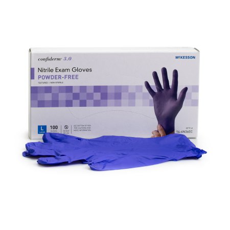McKesson Confiderm 3.0 9.4 Inch Nitrile Ambidextrous Exam Gloves, 100s