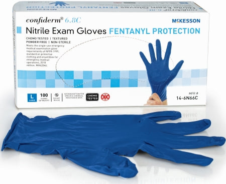 McKesson Confiderm 6.8C 9 Inch Ambidextrous Nitrile Exam Glove, 100s