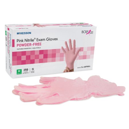 McKesson Pink Nitrile 9 Inch Ambidextrous Exam Glove, 250s