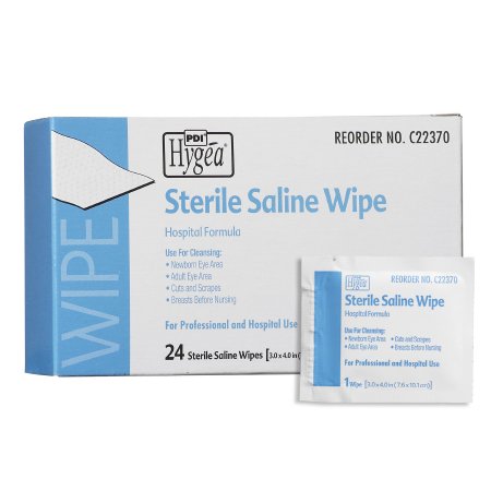 Hygea Saline Wipe Individual Packet Saline Unscented