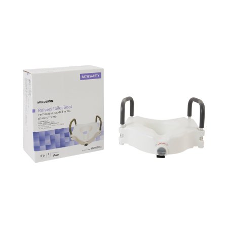 McKesson 2-in-1 Locking Raised Toilet Seat With Tool-free Removable Arms