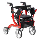 Nitro Duet Rollator and Transport Chair - Red