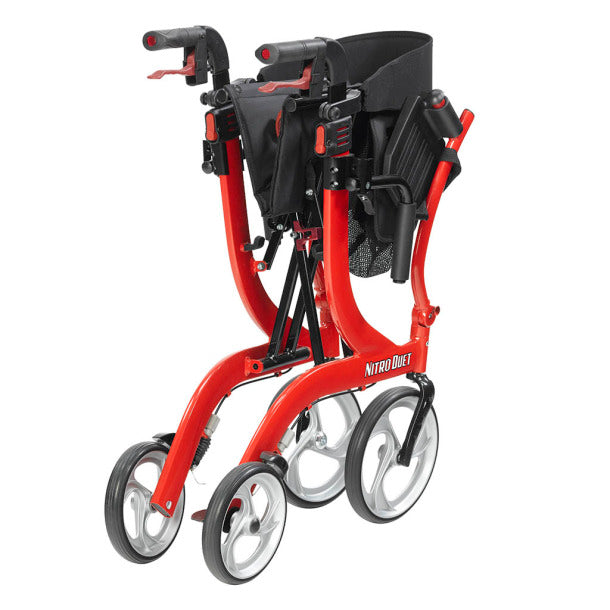 Nitro Duet Rollator and Transport Chair - Red
