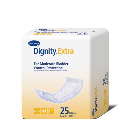 Incontinence Liner Dignity® Extra™ 4 X 12 Inch Moderate Absorbency Polymer Core One Size Fits Most Adult Unisex Disposable