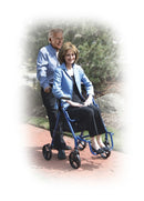 Drive™ Duet Rollator/Transport 4 Wheel Chair Blue Folding Aluminum Frame, 8'' casters