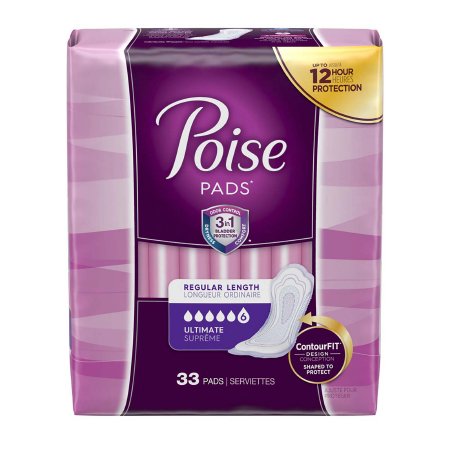 Poise® Female Disposable Contoured Regular Bladder Control Pad, Heavy Absorbency