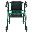 McKesson 4-wheel rollator, 6 in. Wheel, 32 - 37 in. Handle, Green, 300 lbs, Aluminum Frame, 1/EA