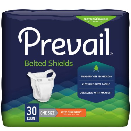 Prevail® Belted Shields Unisex Disposable Incontinence Belted Undergarment, One Size Fits Most, Light Absorbency
