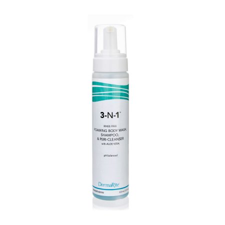 Rinse-Free Body Wash DermaRite® 3-N-1™ Foaming 7.5 oz. Pump Bottle Mild Scent