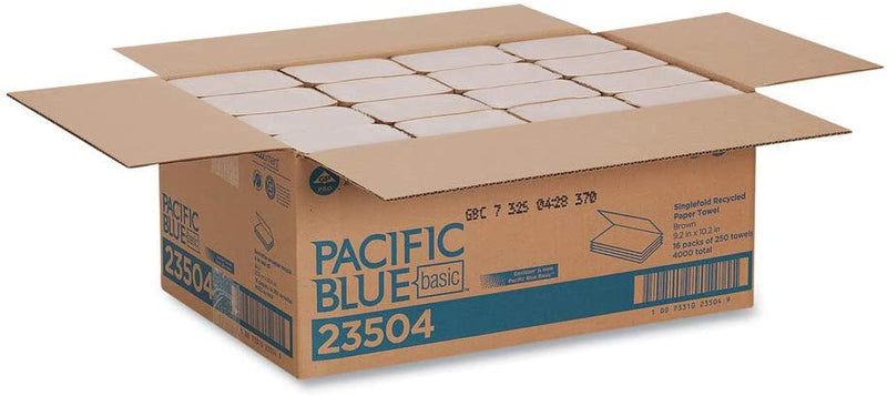 23504, 20904 Pacific Blue Basic Single-Fold 1-Ply Paper Towels by Georgia-Pacific