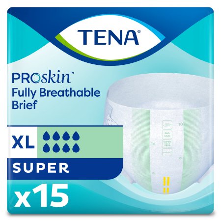 Tena Super Unisex Disposable Overnight Incontinence Brief, Heavy Absorbency