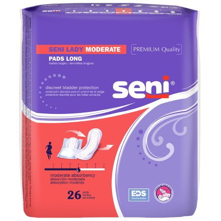 Seni® Lady Moderate Female Bladder Control Pad, Light Absorbency, One Size Fits Most