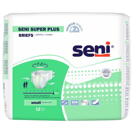Seni® Super Plus Unisex Disposable Adult Incontinence Brief, Heavy Absorbency