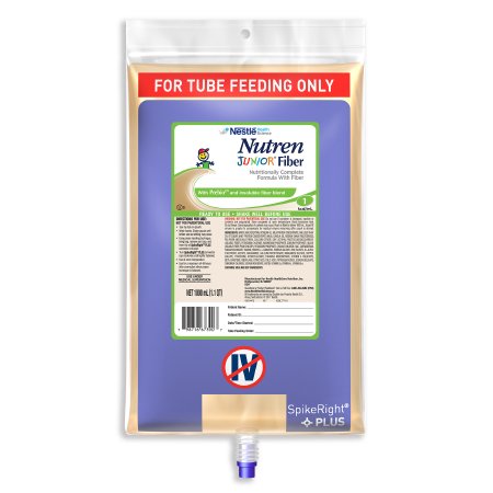 Pediatric Tube Feeding Formula Nutren® Junior Fiber 33.8 oz. Bag Ready to Hang Unflavored Ages 1-13 Years - Case