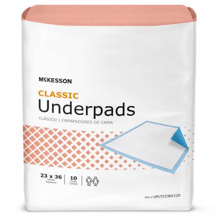McKesson Classic Unisex Disposable Fluff / Polymer Underpad, Light Absorbency
