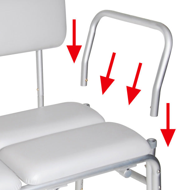 Drive Medical Knock Down Padded Transfer Bench, Aluminum