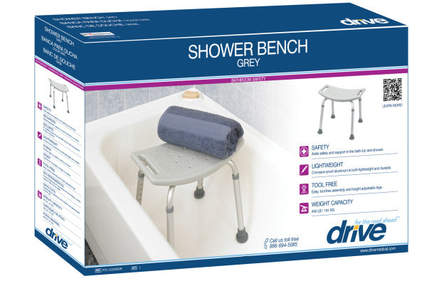 Drive Deluxe Aluminum Shower Bench without Back
