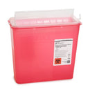 Sharps Container McKesson Prevent® 1.25 Gallon Translucent Red Base / Translucent Lid Horizontal Entry Counter Balanced Door Lid