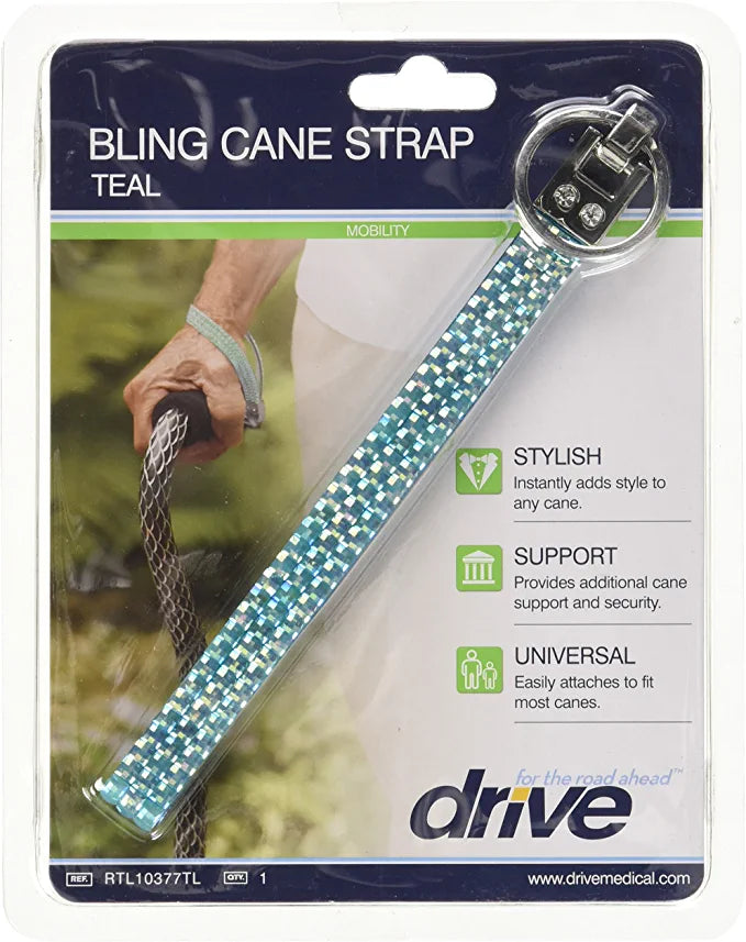 Bling Cane Strap - Teal Cane Strap